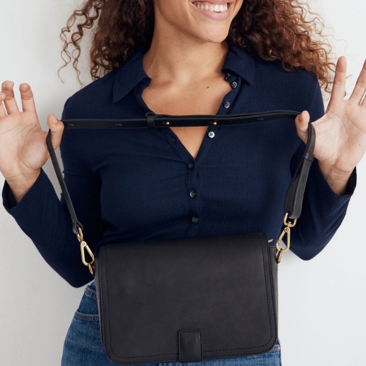 Madewell Black Leather Transport Crossbody Bag
